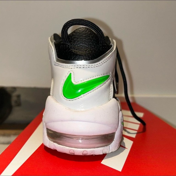 Nike Air More Uptempo Black White Green (Women's) - Picture 4 of 6